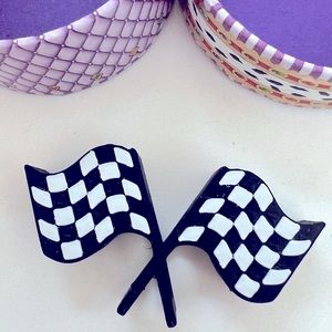 DISNEY CARSLAND CHECKERED FLAG STRAW-TOPPER NWOT